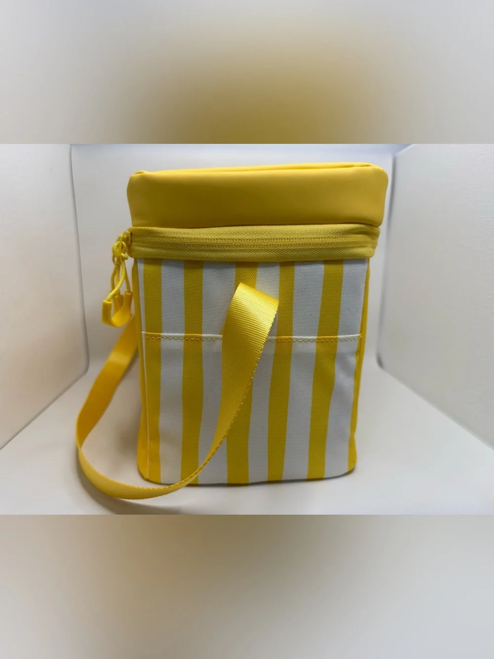 Ozark Trail Yellow and White Striped Soft-Sided Cooler